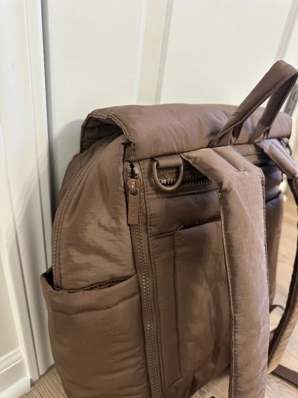 CALPAK Diaper Backpack with Laptop Sleeve in Hazelnut in Hazelnut